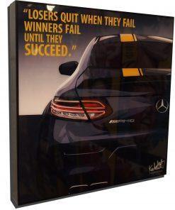 Famous Pop Art Frames SMALL AMG Mercedes SLS Pop Art Poster "Losers quit when they fail, Winners fail until they succeed"