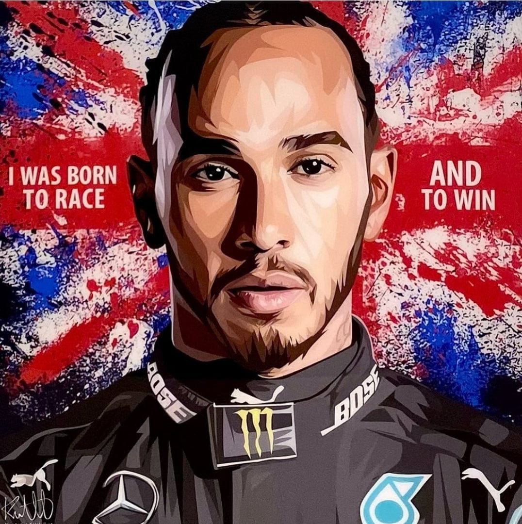 Famous Pop Art Frames SMALL Lewis Hamilton Pop Art Poster " I WAS BORN TO RACE AND TO WIN"