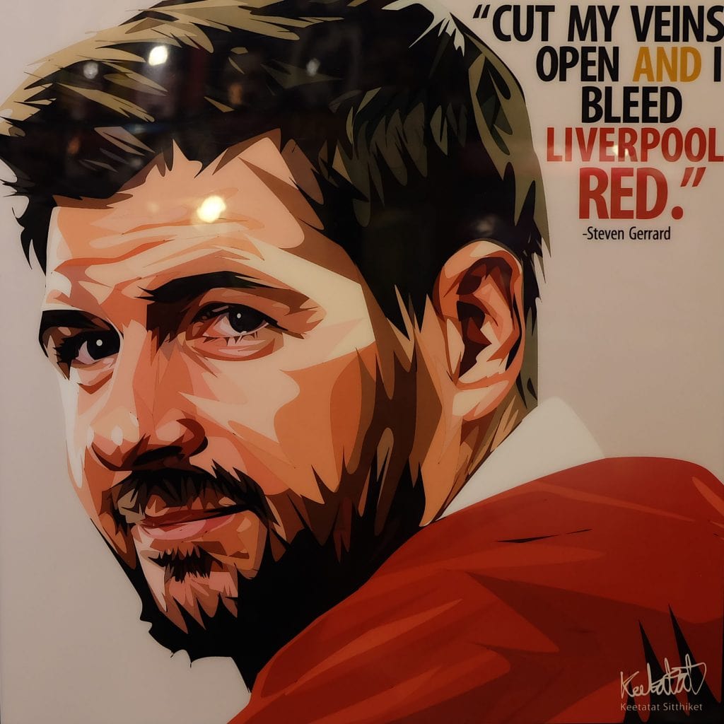 Famous Pop Art Frames SMALL Steven Gerrard Pop Art Poster "I bleed Liverpool Red"