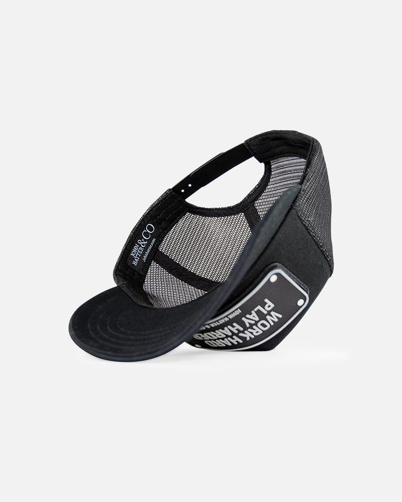 JOHN HATTER & CO Caps WORK HARD PLAY HARDER BLACK - RUBBER