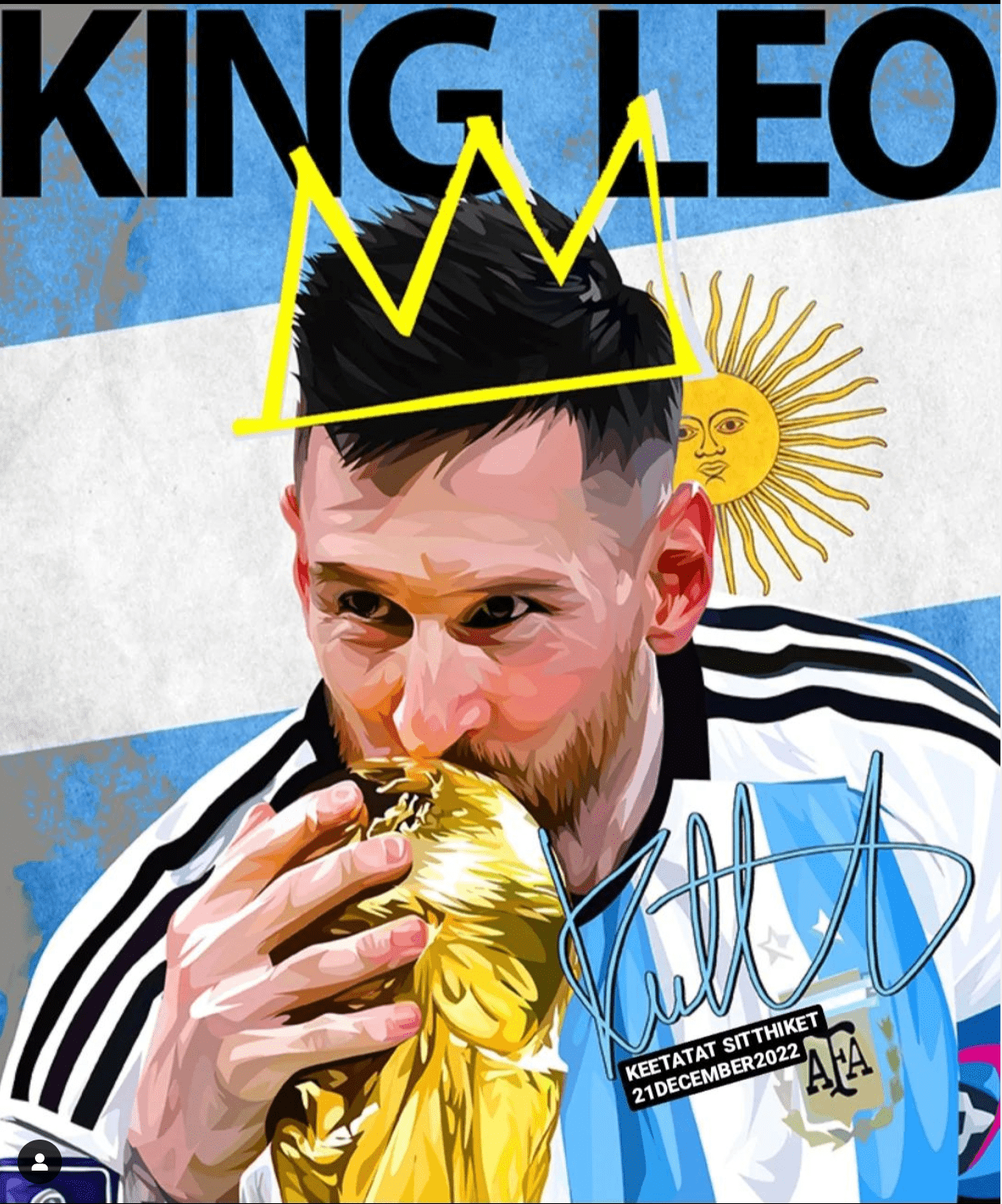 Famous Pop Art Frames KING LEO - World Cup