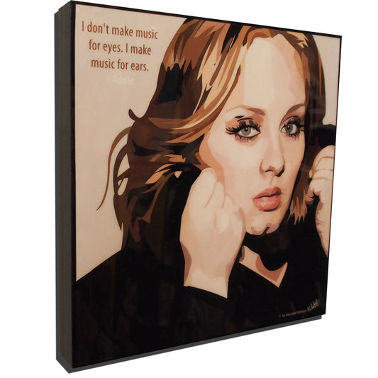 Famous Pop Art Frames SMALL Adele - I DON"T MAKE MUSIC FOR YOUR EYES