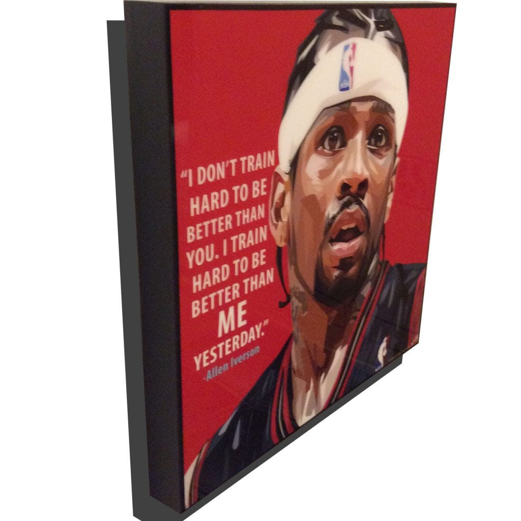 Famous Pop Art Frames SMALL Allen Iverson Pop Art Poster "I train hard to be better"