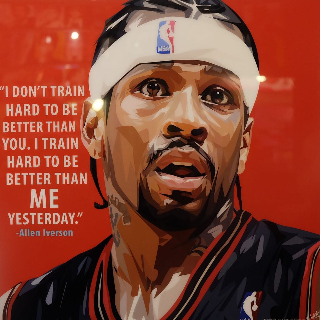 Famous Pop Art Frames SMALL Allen Iverson Pop Art Poster "I train hard to be better"