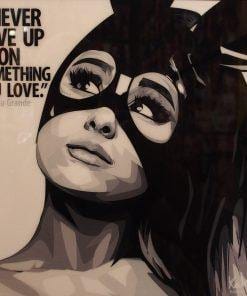 Famous Pop Art Frames SMALL Ariana Grande Pop Art Poster "Never give up on"