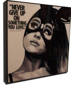 Famous Pop Art Frames SMALL Ariana Grande Pop Art Poster "Never give up on"