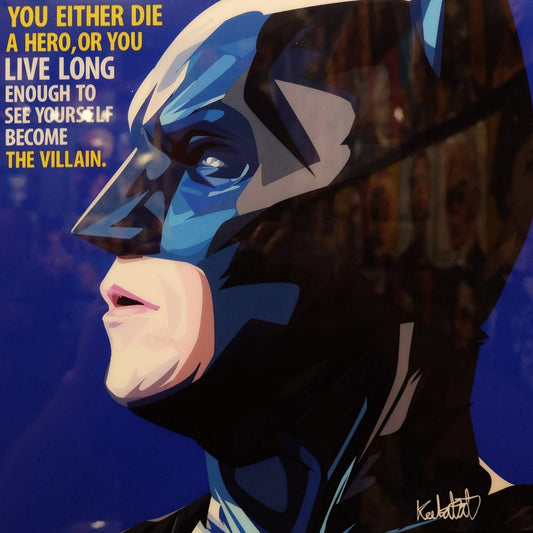 Famous Pop Art Frames SMALL Batman Pop Art Poster "Die a hero"