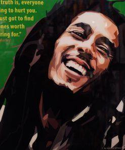 Famous Pop Art Frames SMALL Bob Marley Pop Art Poster "Everyone is going to hurt"