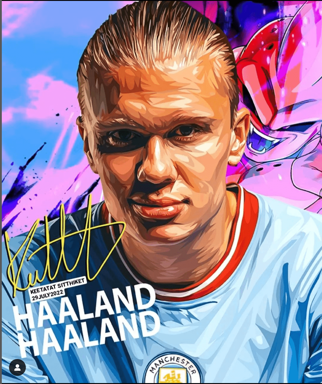 Famous Pop Art Frames SMALL Braut Haaland - Man CITY