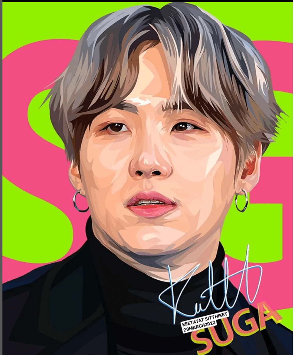 Famous Pop Art Frames SMALL BTS - SUGA