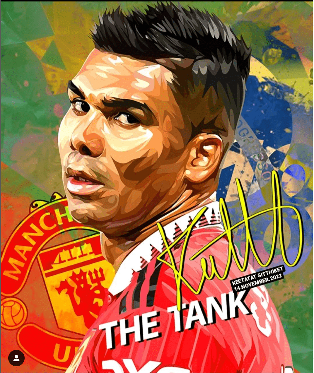 Famous Pop Art Frames SMALL CASEMIRO - Man. United (The Tank)