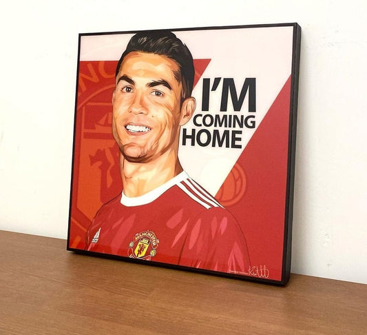 Famous Pop Art Frames SMALL Cristiano Ronaldo Pop Art Poster " I'M COMING HOME "