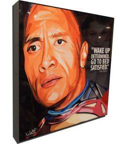 Famous Pop Art Frames SMALL Dwayne Johnson Pop Art Poster "Wake up determined, go to bed satisfied"