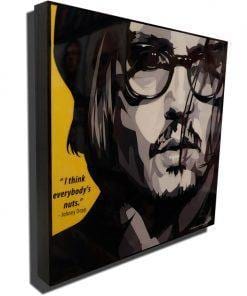 Famous Pop Art Frames SMALL Johnny Depp Pop Art Poster "I think everybody's nuts"