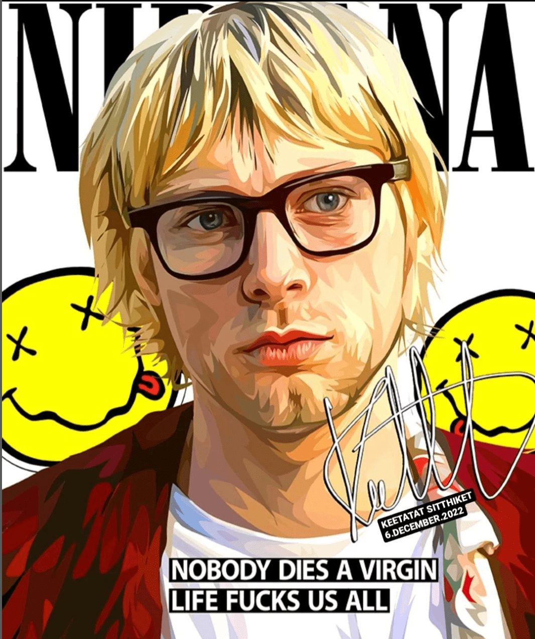 Famous Pop Art Frames SMALL KURT COBAIN - NIRVANA