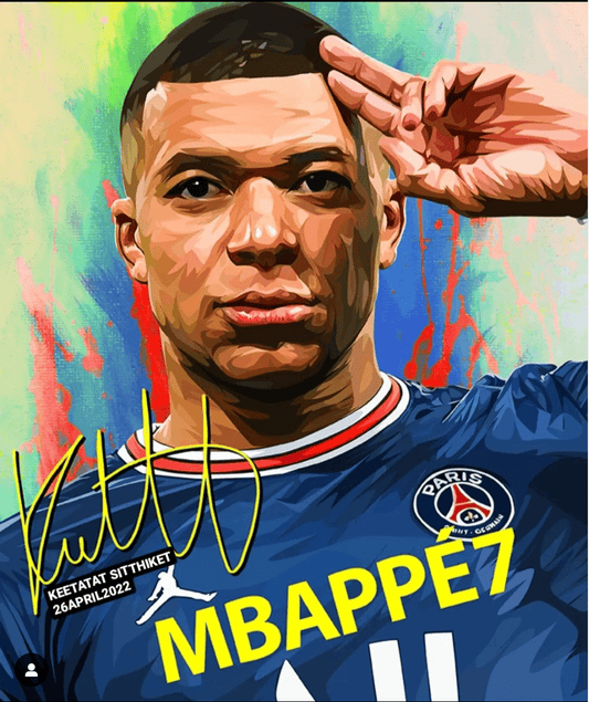 Famous Pop Art Frames SMALL Kylian Mbappé