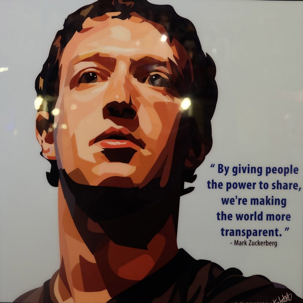 Famous Pop Art Frames SMALL Mark Zuckerburg Pop Art Poster "Power to share"