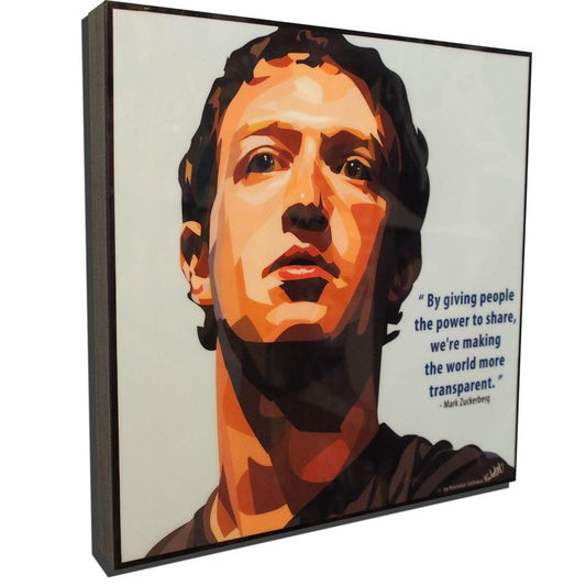 Famous Pop Art Frames SMALL Mark Zuckerburg Pop Art Poster "Power to share"