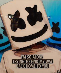 Famous Pop Art Frames SMALL Marshmello Pop Art Poster "I'm so alone"