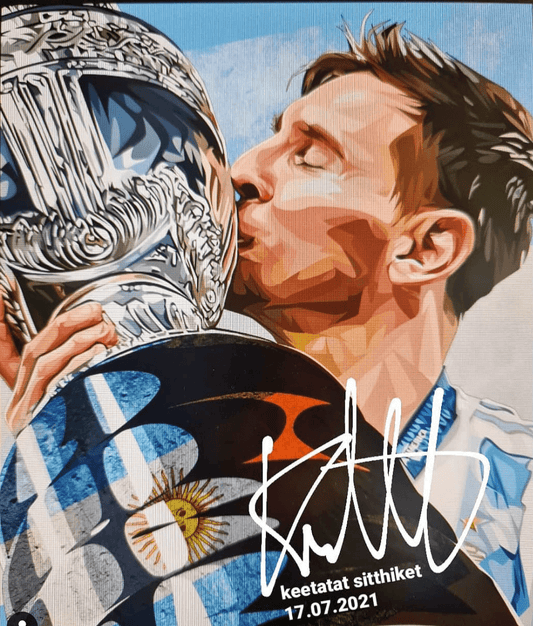 Famous Pop Art Frames SMALL Messi Argentina Champion