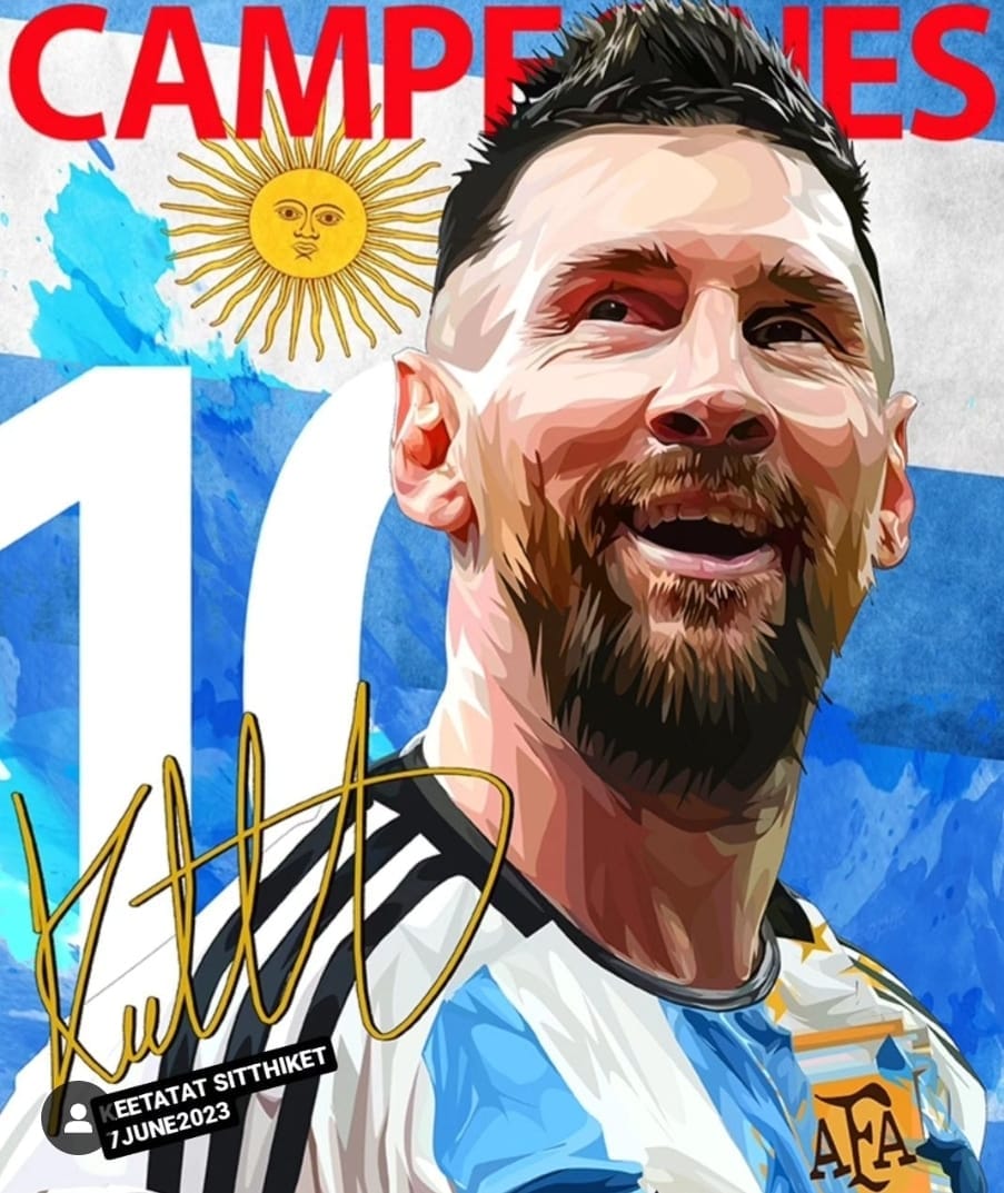 Famous Pop Art Frames SMALL MESSI CAMPIONES