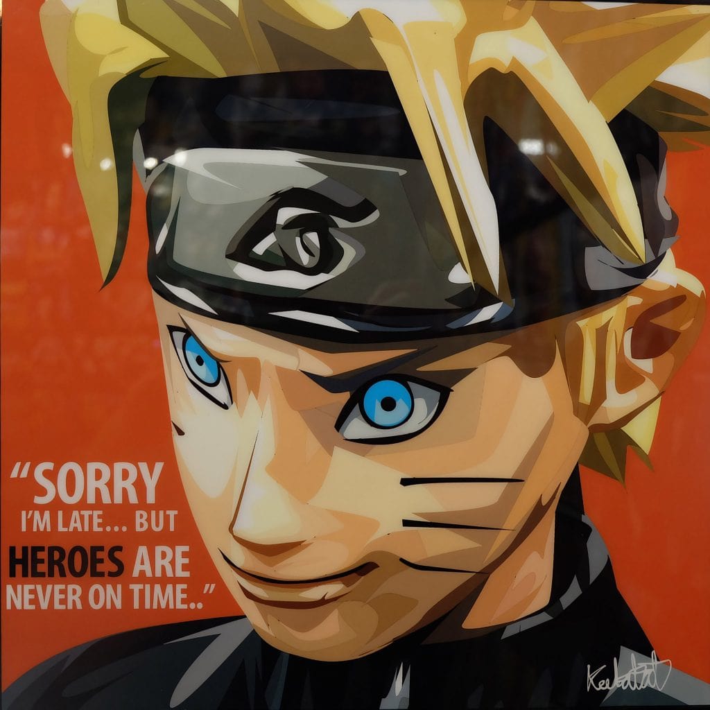 Famous Pop Art Frames SMALL Naruto Pop Art Poster "Heroes are never on time"