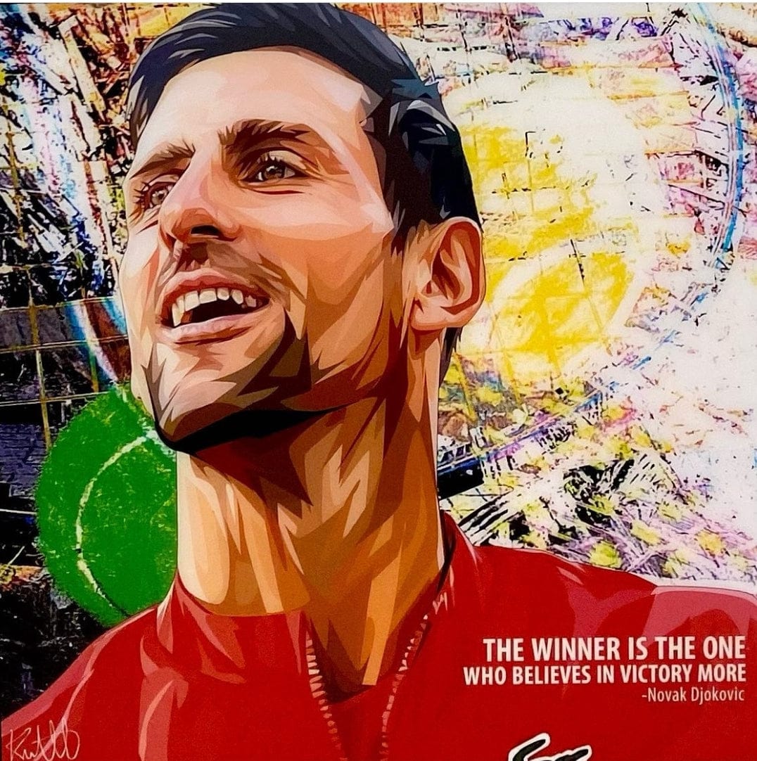 Famous Pop Art Frames SMALL Novak Djokovic Pop Art Poster "The Winner is the one who Belives in Victory More