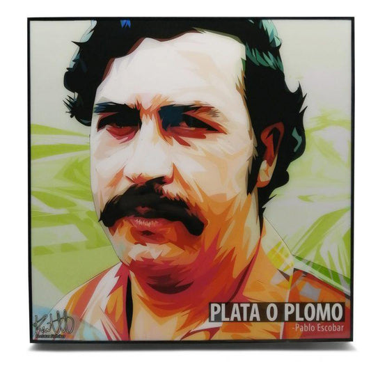 Famous Pop Art Frames SMALL Pablo Escobar Pop Art Poster "Plato o Plomo"