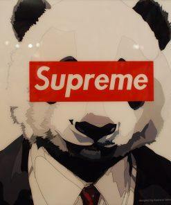 Famous Pop Art Frames SMALL Panda Inspired Plaque Mounted Poster "Supreme"