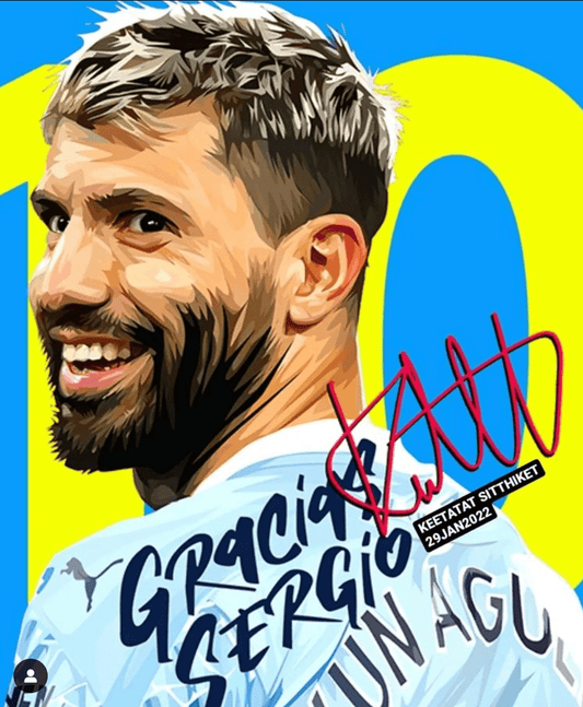 Famous Pop Art Frames SMALL Sergio Agüero