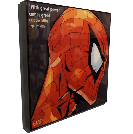 Famous Pop Art Frames SMALL Spider-man Pop Art Poster "With great power comes great responsibility"