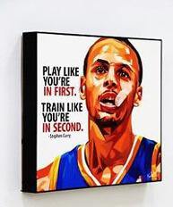 Famous Pop Art Frames SMALL Steph Curry Pop Art Poster "Play like you're in first"