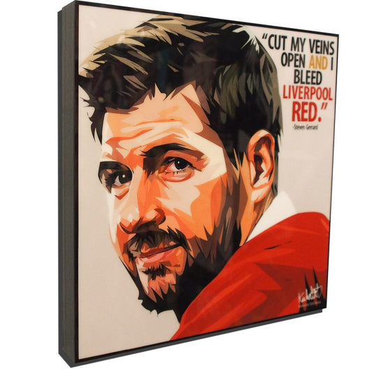 Famous Pop Art Frames SMALL Steven Gerrard Pop Art Poster "I bleed Liverpool Red"