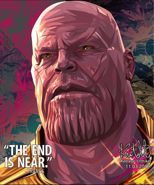 Famous Pop Art Frames SMALL THANOS - "The end is near"