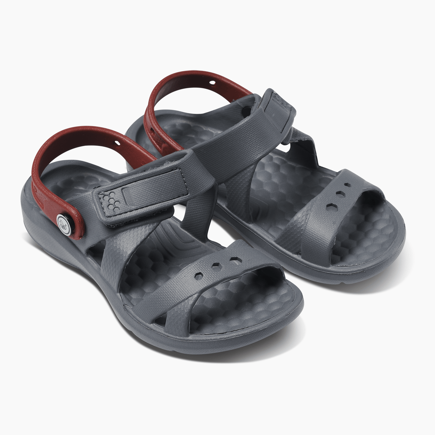 JOYBEES Boys Adventure Sandal Solid Charcoal/Red