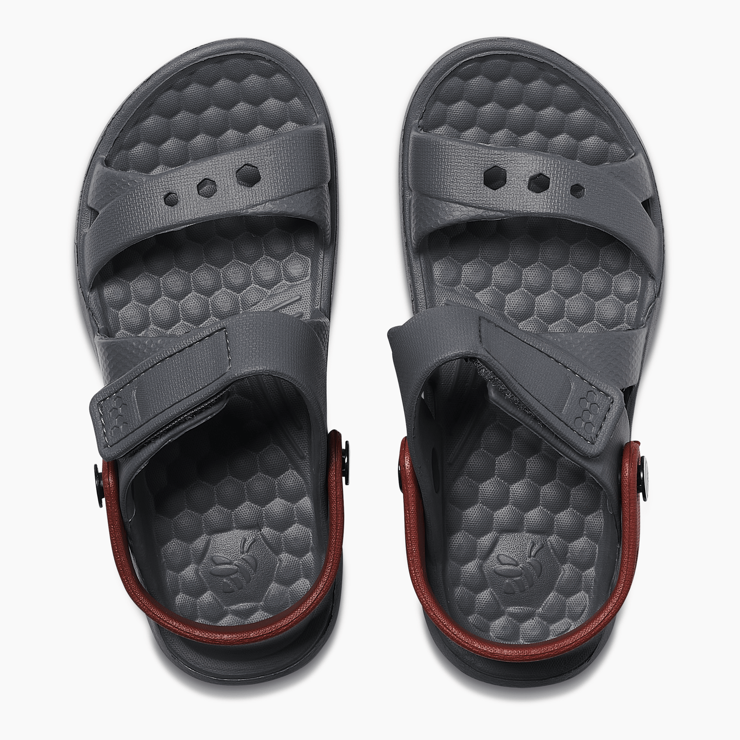 JOYBEES Boys Adventure Sandal Solid Charcoal/Red