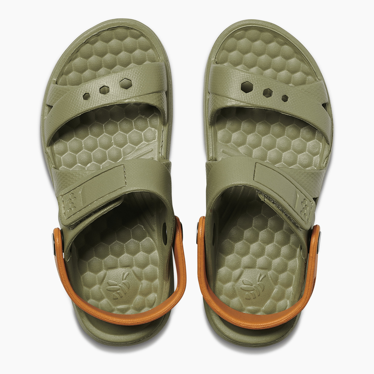 JOYBEES Boys Adventure Sandal Solid Olive/Burnt Orange