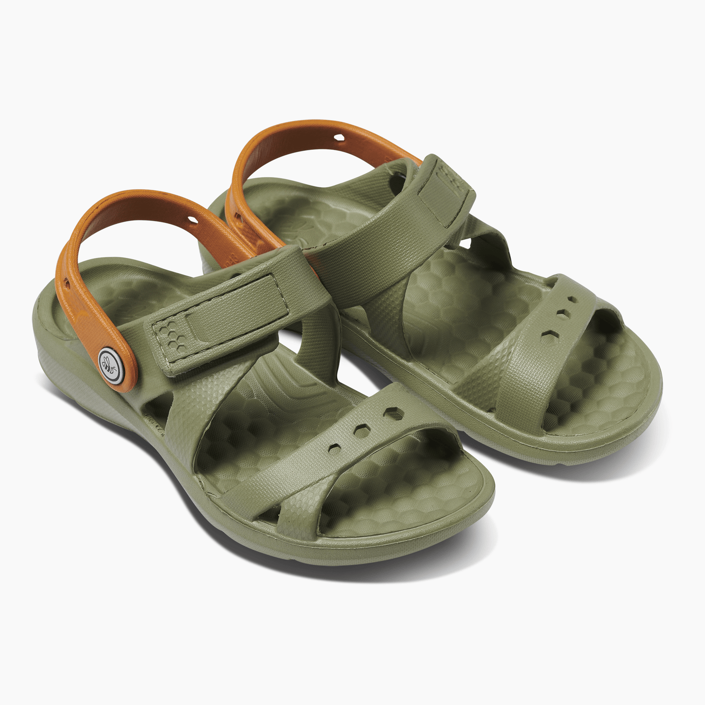 JOYBEES Boys Adventure Sandal Solid Olive/Burnt Orange