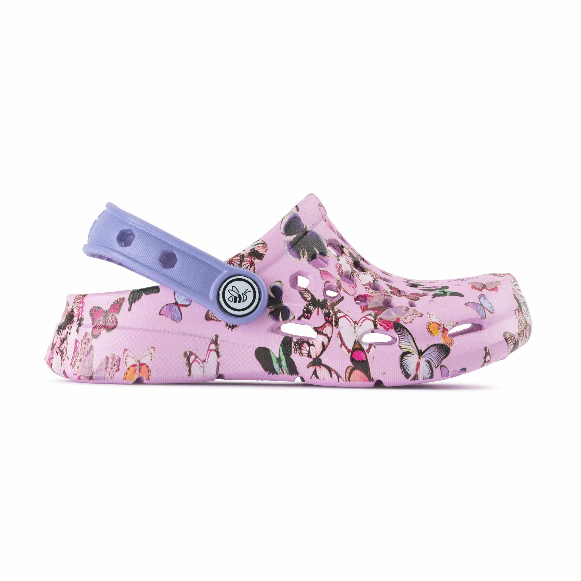 JOYBEES Girls Active Clog Graphic Lavender Butterfly