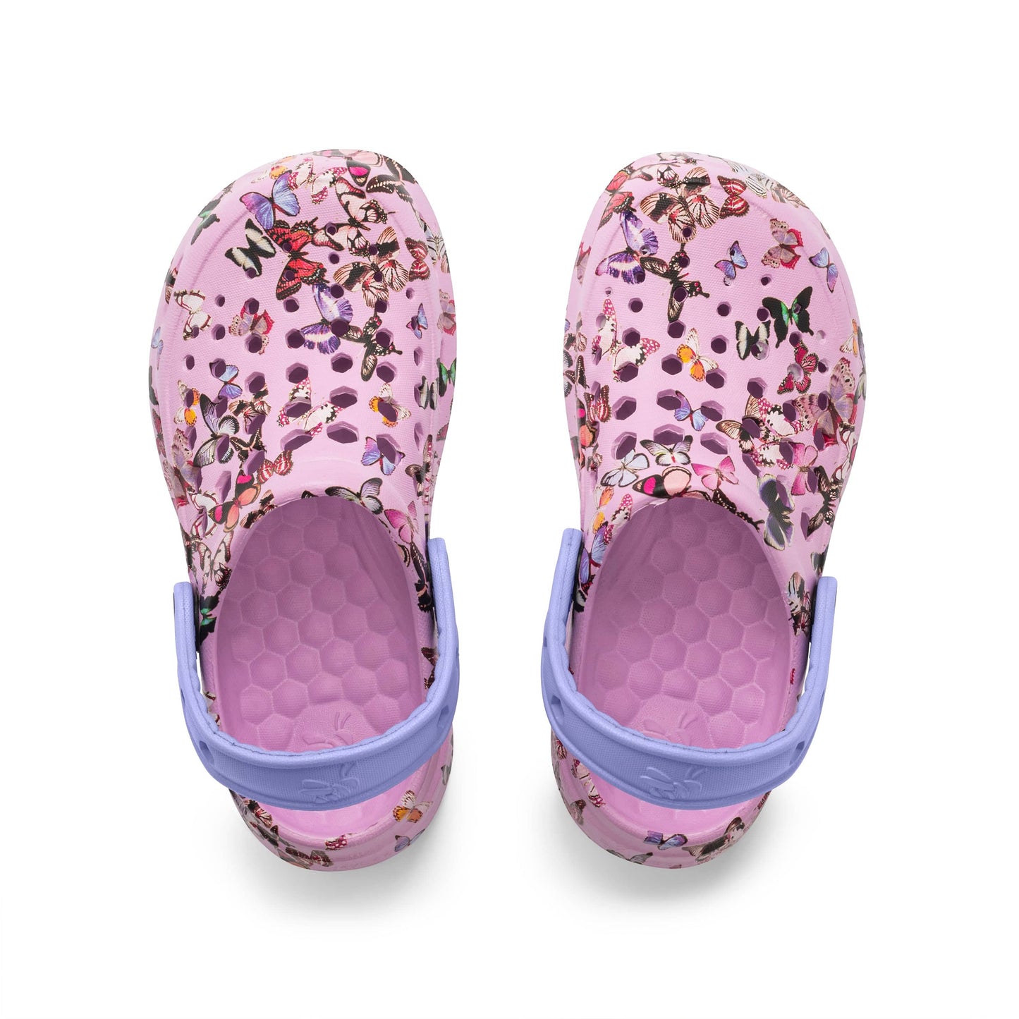 JOYBEES Girls Active Clog Graphic Lavender Butterfly