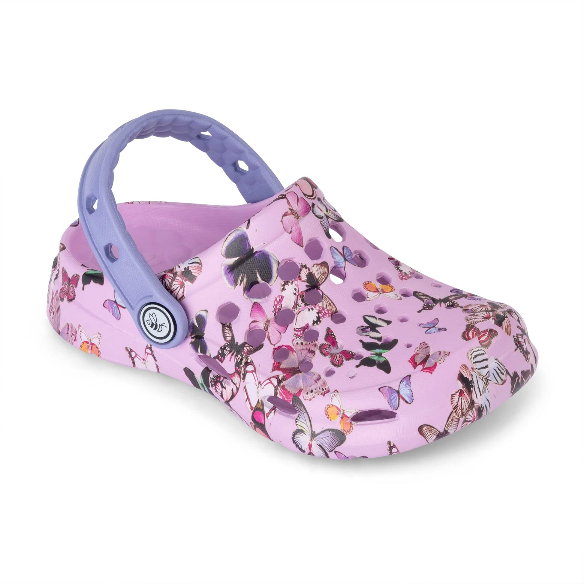 JOYBEES Girls Active Clog Graphic Lavender Butterfly