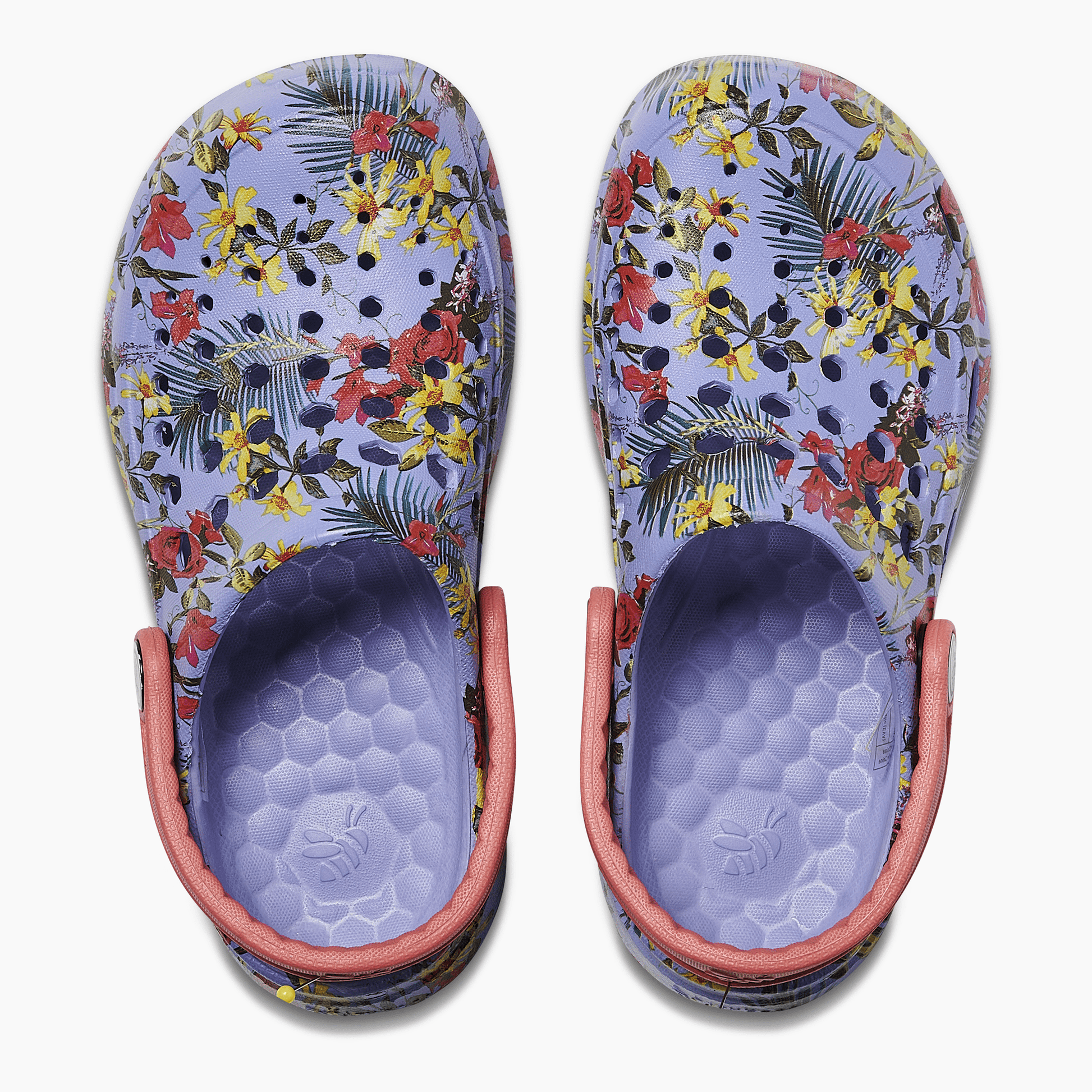 JOYBEES Shoes Girls Active Clog Graphic Blue Iris Tropical Floral