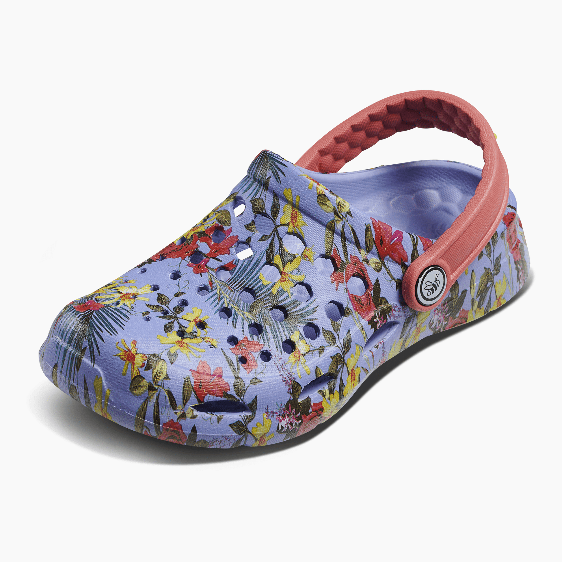 JOYBEES Shoes Girls Active Clog Graphic Blue Iris Tropical Floral