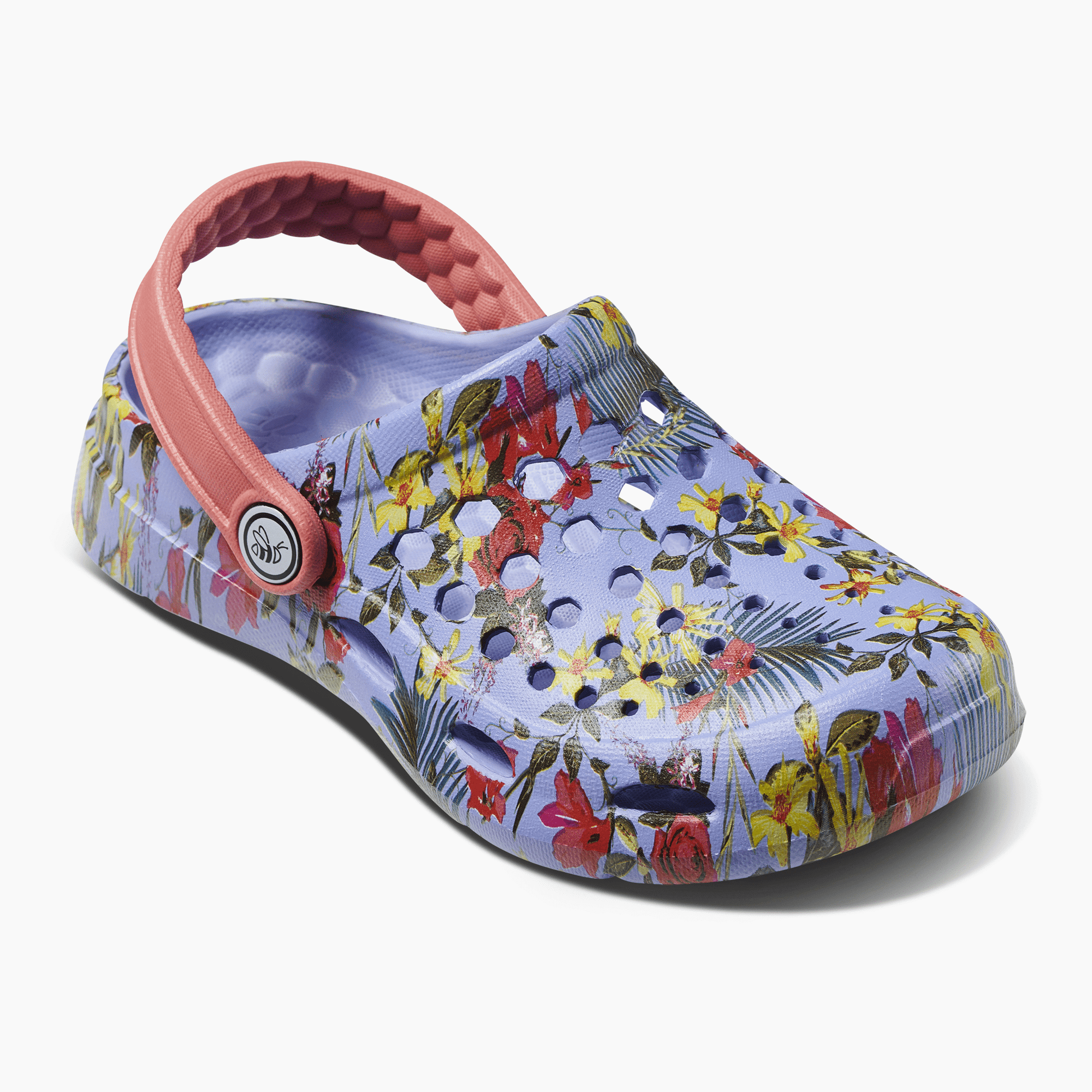 JOYBEES Shoes Girls Active Clog Graphic Blue Iris Tropical Floral