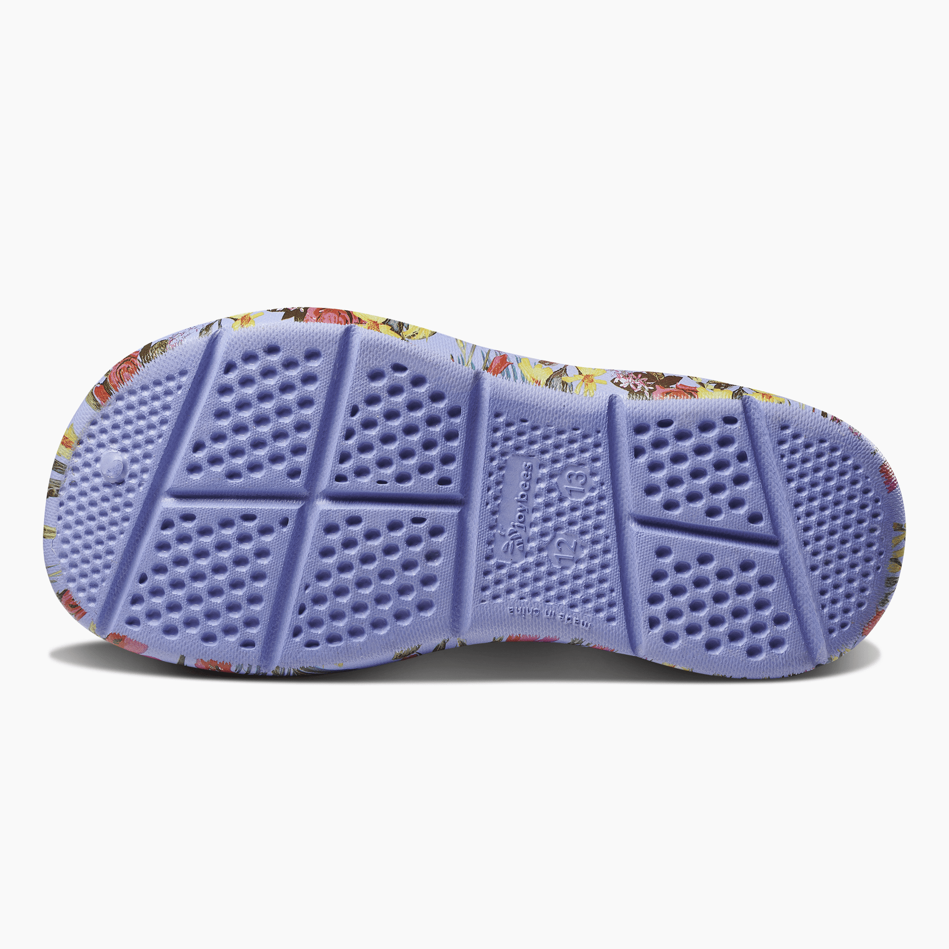 JOYBEES Shoes Girls Active Clog Graphic Blue Iris Tropical Floral