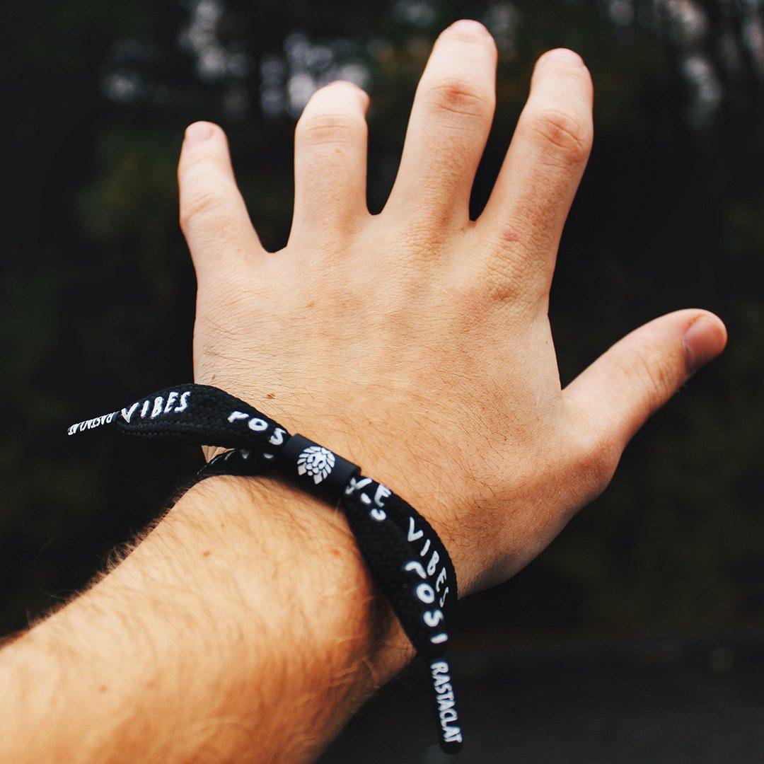 Rastaclat Bracelet POSITIVE VIBES - BLACK LACE