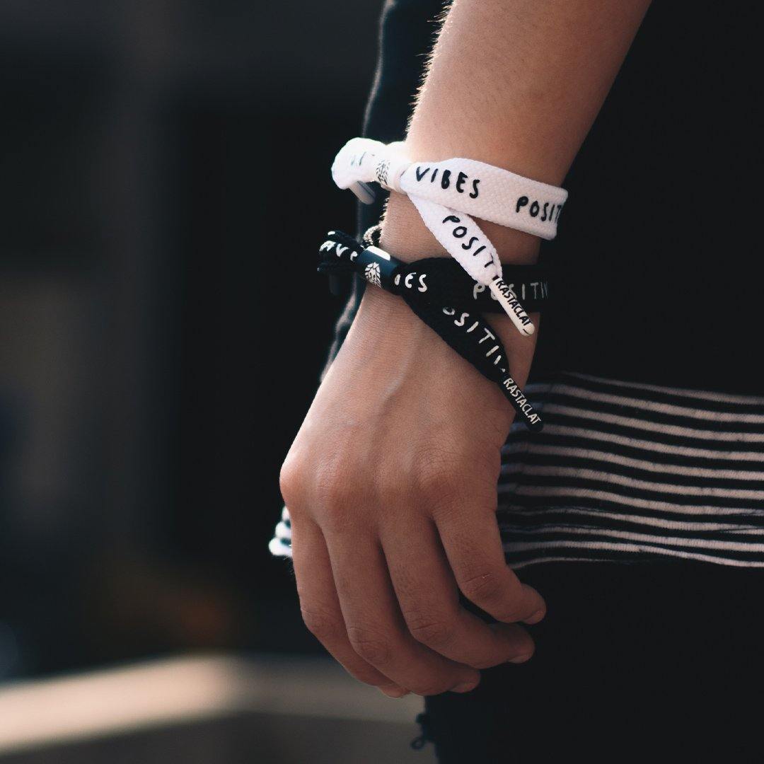 Rastaclat Bracelet POSITIVE VIBES - WHITE LACE