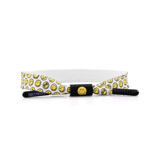 Rastaclat Bracelet SMILEYWORLD SINGLE LACE W/CARD - WHITE