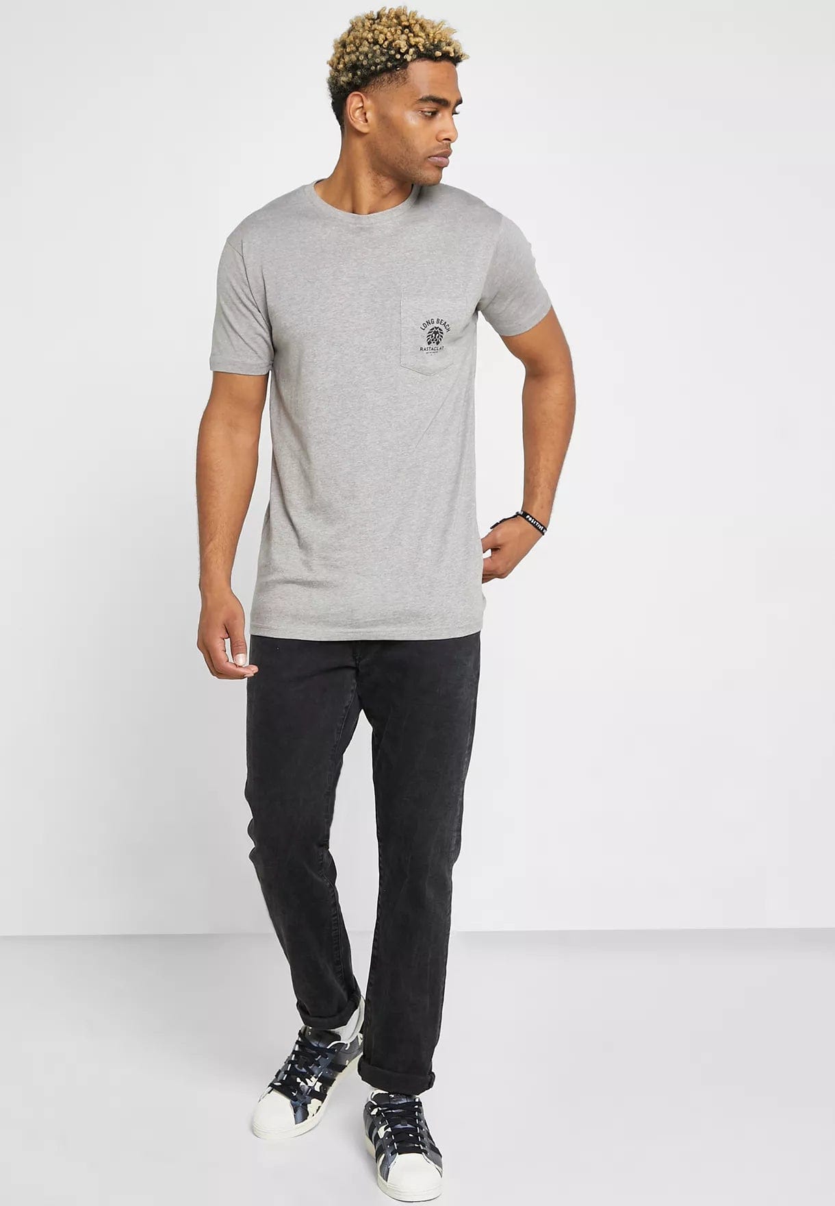 RASTACLAT T-SHIRT CORE POCKET SS TEE - GREY