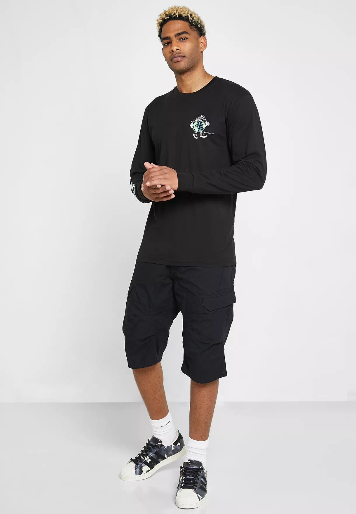 RASTACLAT T-SHIRT MR. POSITIVITY LS TEE BLACK